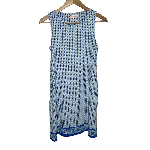 Jude Connally Womens Sleeveless Shift Dress XS Blue Pockets Stretch Comfort - Picture 1 of 9